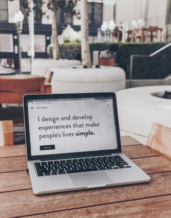 laptop with quote